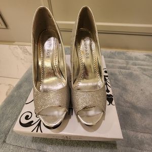 Rampage Gracee Silver Sparkle Heel